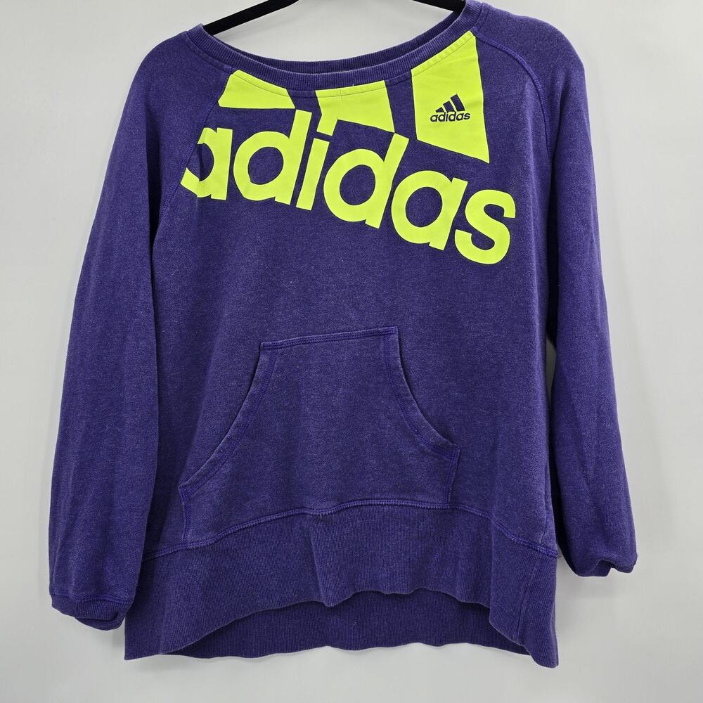 Adidas Purple Pullover Sweatshirt Womens Large Athleisure - Picture 3 of 8